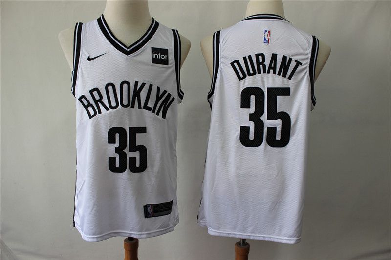 Men Brooklyn Nets #35 Durant White Nike Game NBA Jerseys->brooklyn nets->NBA Jersey